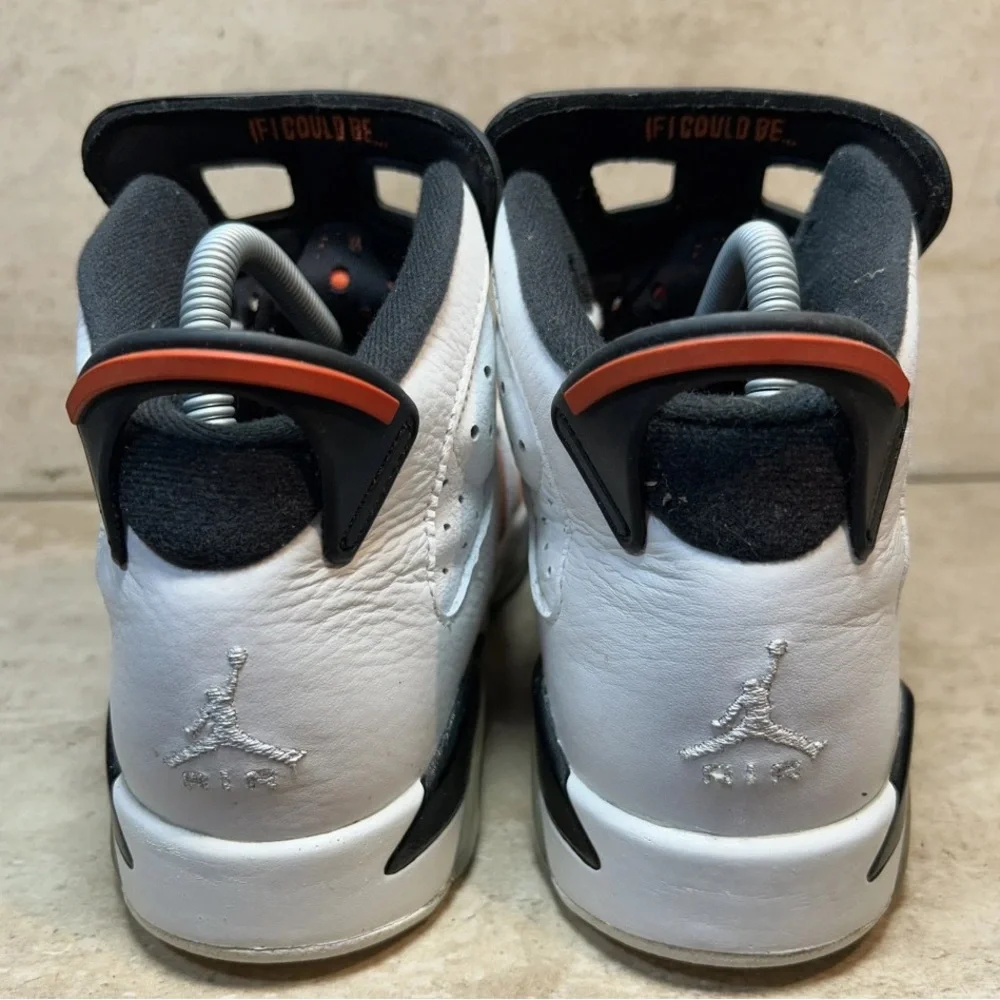 Nike Jordan 6 White and‎ Orange High-Top Sneakers